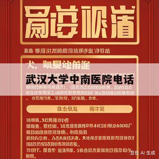 武汉大学中南医院电话